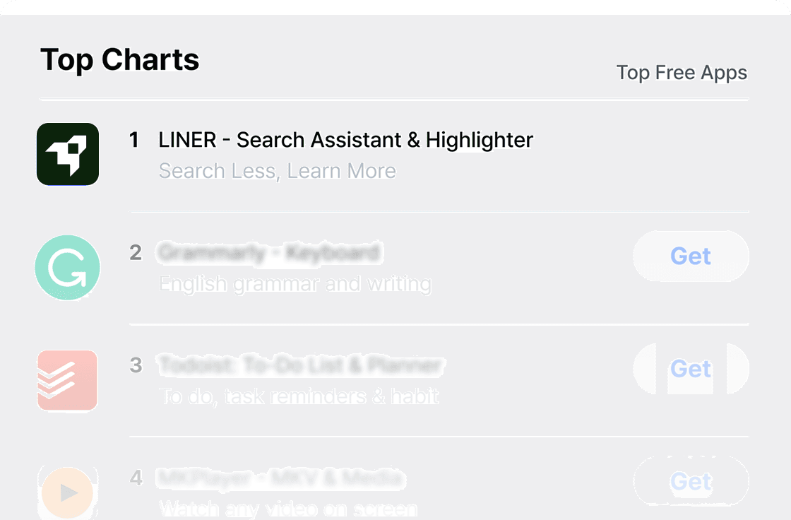 Using the liner in the app